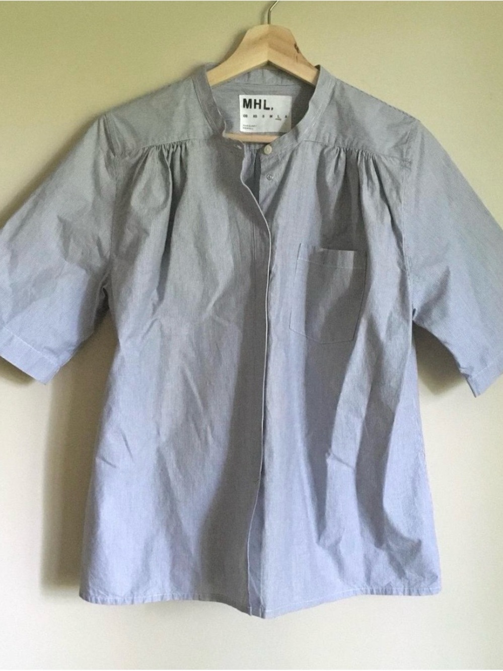MHM Margaret Howell Blue Pinstripe Shirt, size L